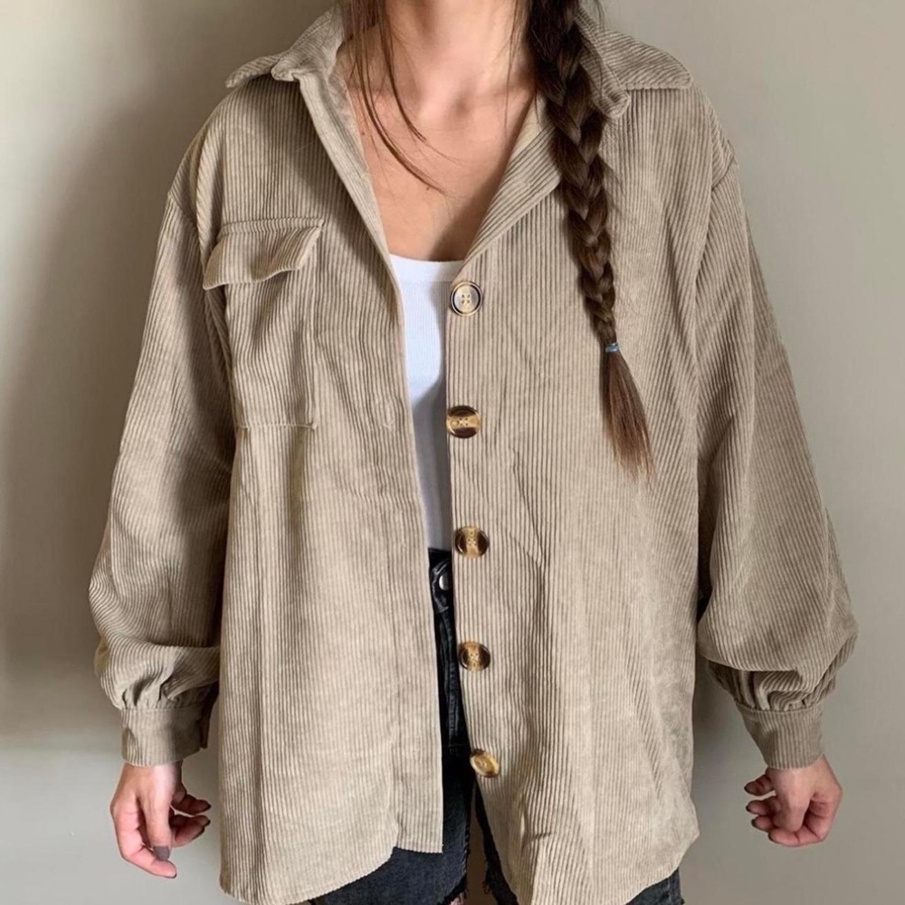 NWT NASTY GAL Oversized Corduroy Button Down Shirt SIZE 6 women's - Picture 2 of 11